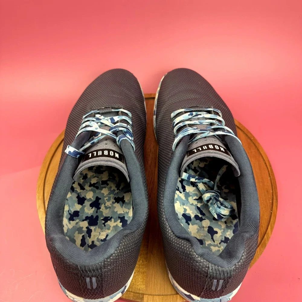 NOBULL Black Athletic Shoes with Blue Camouflage Sole